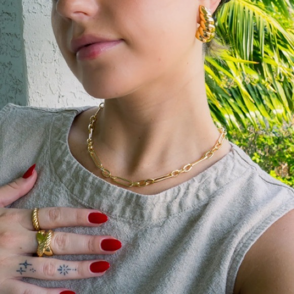 Sterling Forever 14K Gold Plated Carmen Chain Necklace - Picture 7 of 7